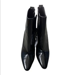 New Zara black patent leather booties